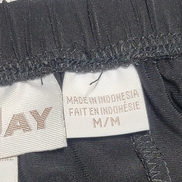 TanJay Black A Line Elastic Waist Pleated Maxi Skirt Medium Lightweight Stretch - Picture 4 of 6